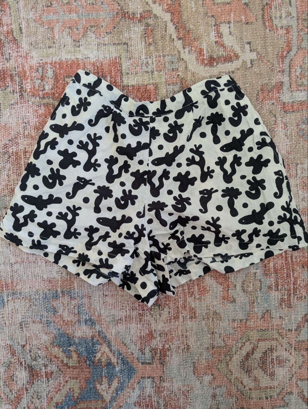 Black & White Abstract Print Skirt